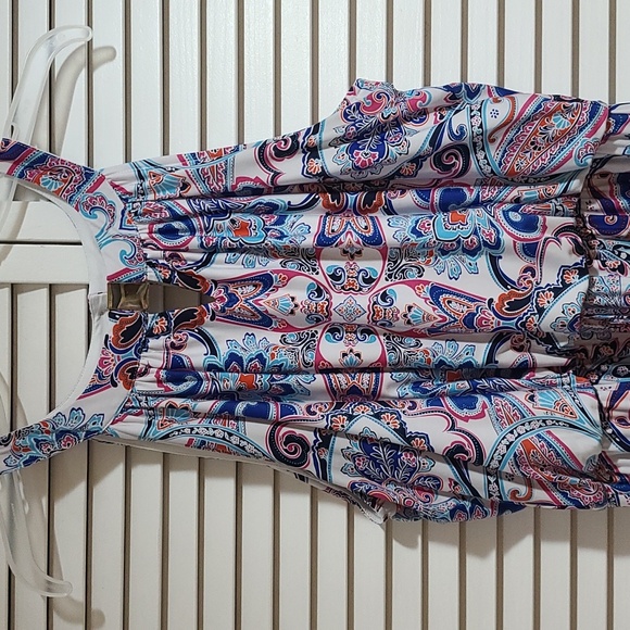 Ruby Rd Sundress, peep chest opening,EUC. handkerchief hem, Paisley print. - Picture 5 of 6